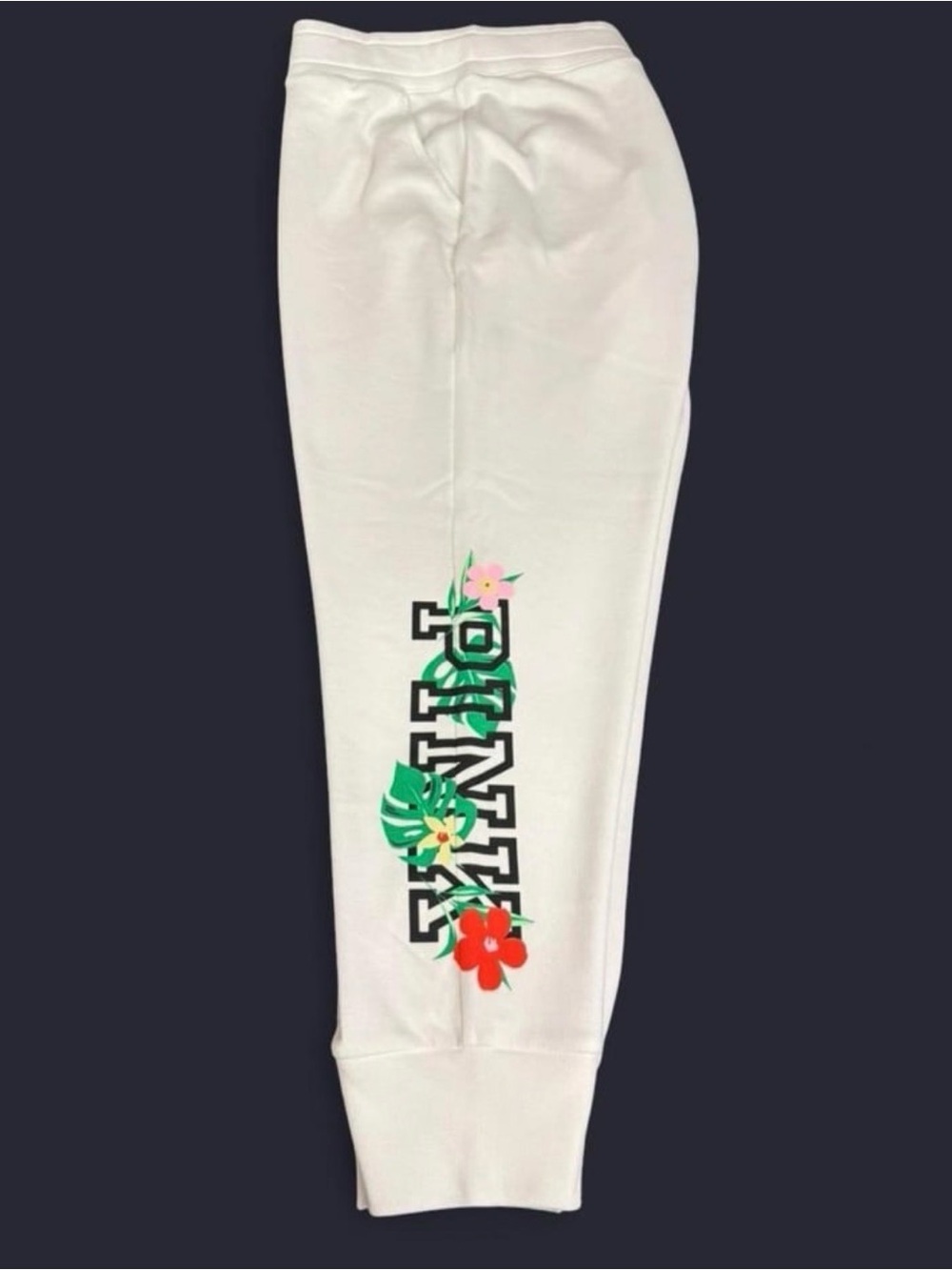 NWT VS PINK floral tropical print campus jogger sweatpants XXL